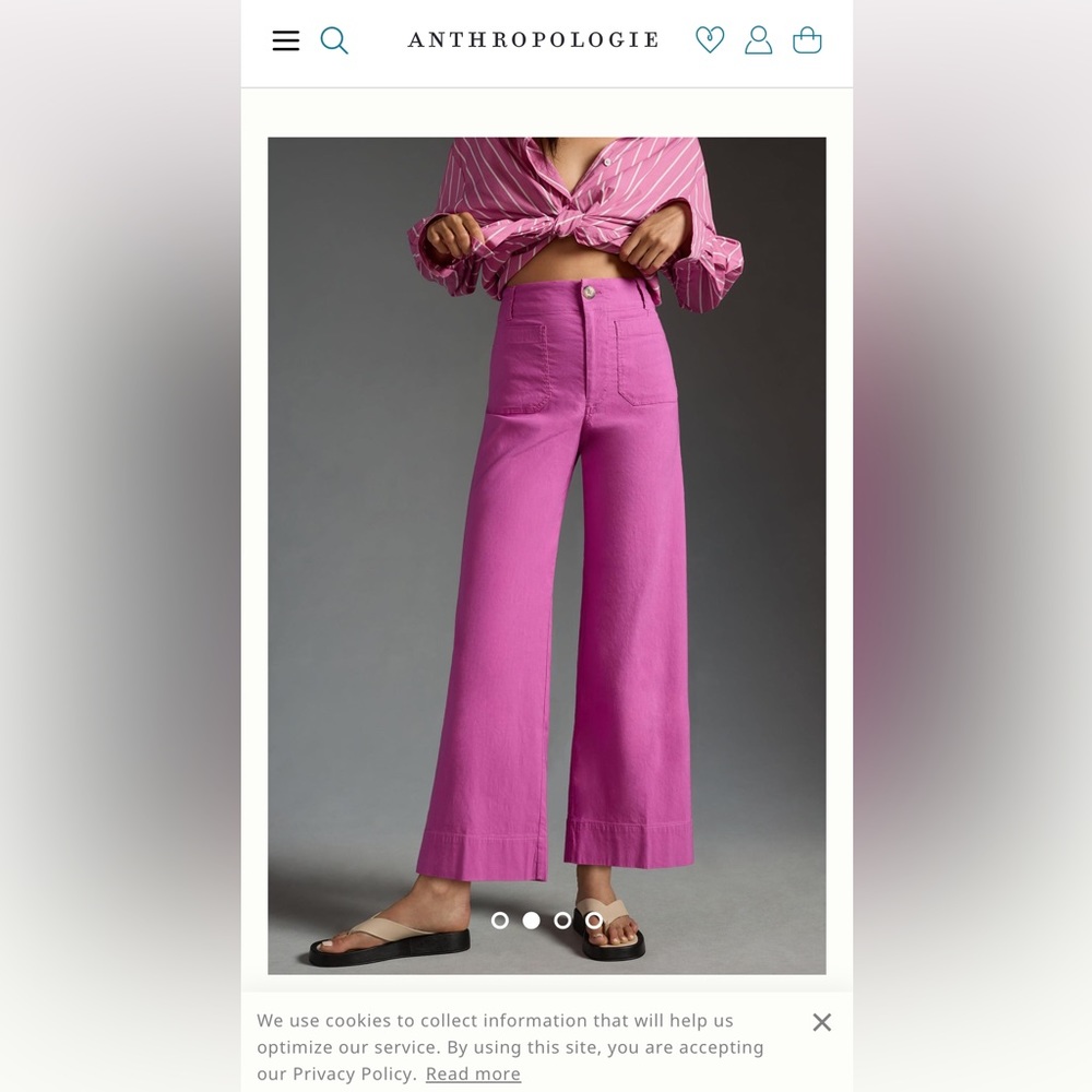 The Colette Cropped Wide-Leg Pants by Maeve | Sz 28